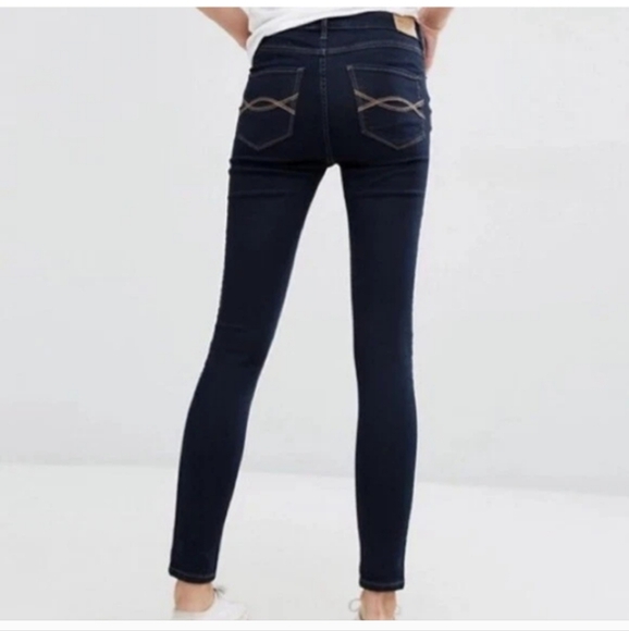 Abercrombie & Fitch Erin Skinny Dark Wash Mid Rise Jeans 0S - Picture 1 of 8